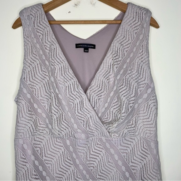 Chris McLaughlin 16W Elegant Sleeveless Lace Dress in Beige - Picture 2 of 10